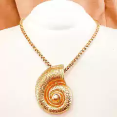 Colar Corrente Veneziana Pingente Concha Espiral | Moda Mar