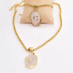 Kit Colar e Pulseira Letra Inicial do Nome | Corrente Veneziana - loja online