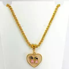 Colar Coração Resinado Filhos com Corrente Veneziana na internet