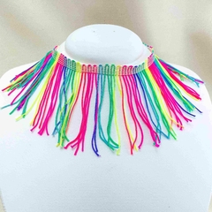 Colar Choker Franjas Coloridas Carnaval | Cascata na internet