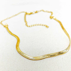 Imagem do Colar Feminino Choker Dourado Folheado | com garantia