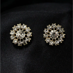 Brincos Femininos de Strass e Base Dourada na internet