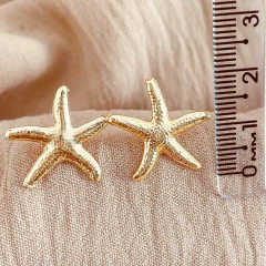 Brinco Dourado Formas em Búzios, Estrela do Mar e Concha | Moda Mar e Sereismo, - GRM Bijuterias