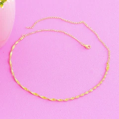 Colar Feminino Choker Dourado Folheado | com garantia - loja online