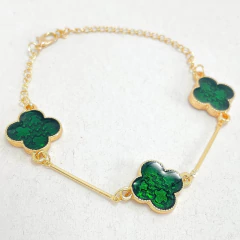 Pulseira Pingentes Trevo Quatro Pétalas Modelo Grande na internet
