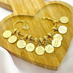 Pulseira Dez Mandamentos Dourada Corrente - loja online
