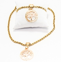 Kit Colar e Pulseira Árvore da Vida com Corrente Veneziana - loja online