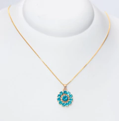Colar Correntinha Dourada Minimalista Pingente de Strass - loja online