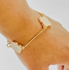 Pulseira Pingentes Trevo Quatro Pétalas Modelo Grande