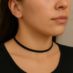 Colar Choker Cordão Couro (Sem Pingente)