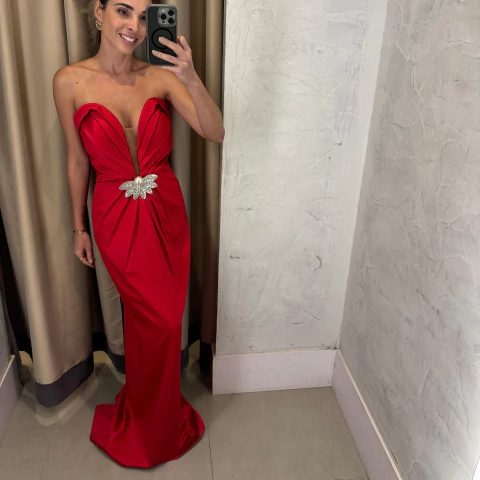 Vestido Longo Aurora Vermelho