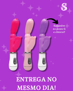 Vibrador Ponto G com Linguinhas Estimuladoras – Duplo Prazer Incrível!
