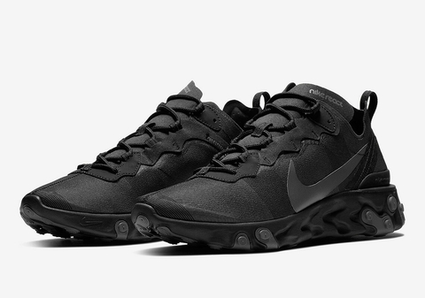 Tênis Nike React Element 55 “Triple Black” Style