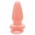 Plug anal em polivinílico atóxico bege com ventosa - 14 x 5,5cm