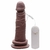 Prótese realística com vibrador, ventosa e controle de velocidade cor marrom - 16,5X3,5cm