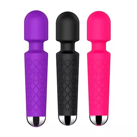 Vibrador Varinha Mágica recarregável 20 vibrações e 8 níveis de velocidade - 15,2x3,6cm