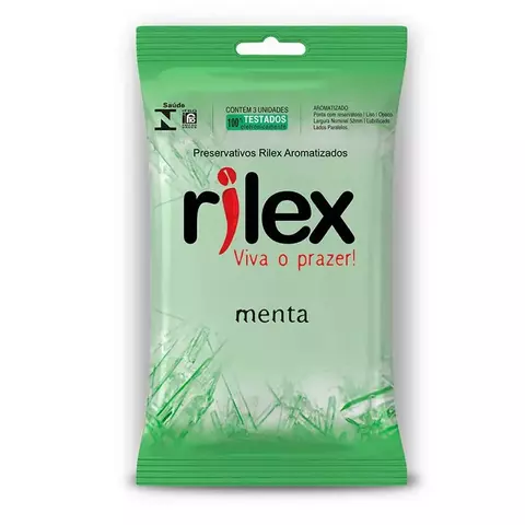 Preservativo Masculino Com Aroma e Sabor de Menta Rilex - 3 Unidades