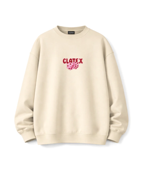 Hoodie oversize Love Dice rústico
