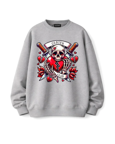 Hoodie oversize Skull rústico