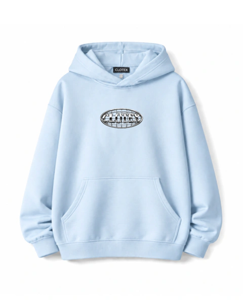 Hoodie Oversize Canguro Silver