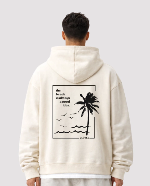 Hoodie Oversize canguro Beach