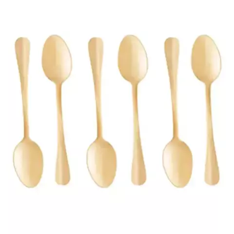 Kit com 6 Colheres Douradas
