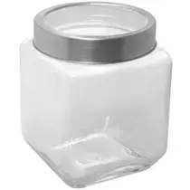 Pote de Vidro 1,2L Gastro Lyor com Tampa Metal Prata