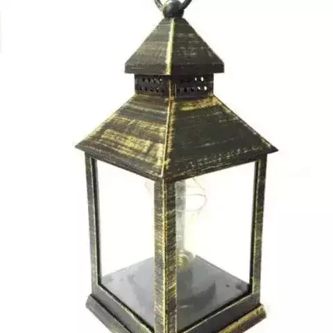 Lanterna Decorativa Luminária Com Lâmpada Redonda Dourada - comprar online