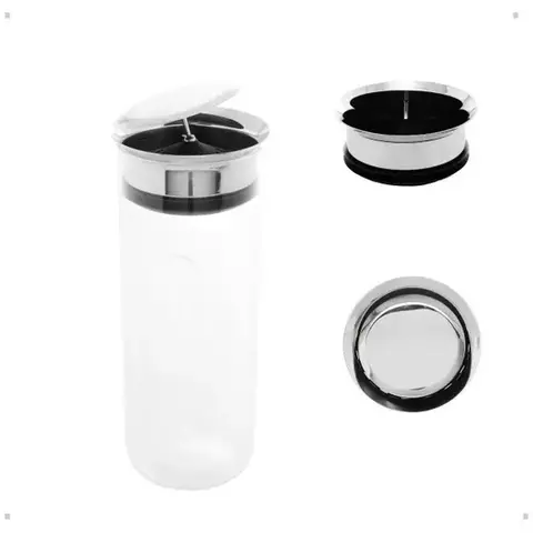 Garrafa Vidro Borossilicato c/Tampa inox Gravitacional 1,3L - LYOR