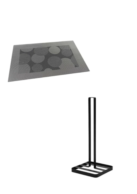 Jogo Americano Retangular Estampado PVC Clink kit com 4 peças/ porta papel toalha clink de metal 2 unidades - comprar online