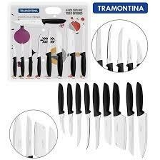 JOGO FACAS INOX COM 9 PEÇAS PLENUS PRETO