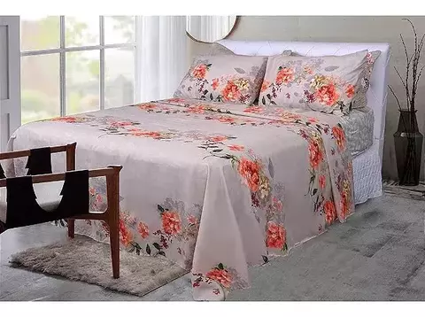 Jogo de Cama Duplo Microfibra Casal Jamile Paco Milano Sultan