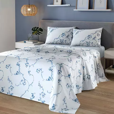 Jogo de Cama Queen 4 Peças 100% Algodão 158x198x35cm - Dohler