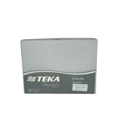 jOGO ROUPA DE CAMA TEKA(CINZA LISO)