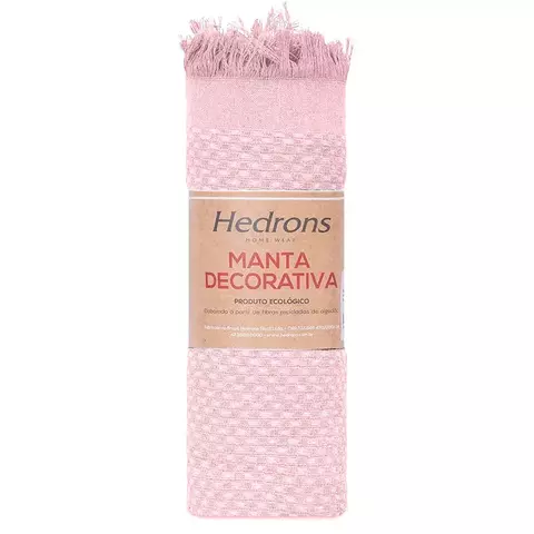 manta decorativa para sofá herdrons rosa