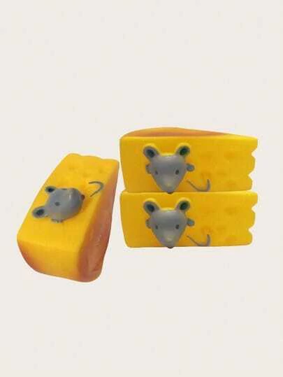 BRINQUEDO PARA CACHORRO/QUEIJO COM RATO DE VINIL