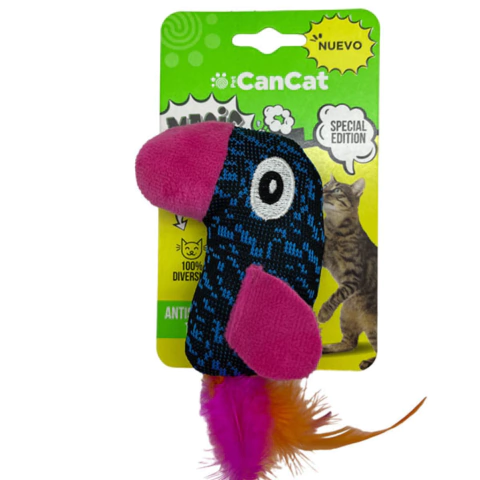Juguete Gato Pajarraco Con Plumas