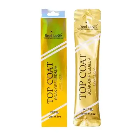 kit com 5 Refil Top Coat Linha Light 10ml - Real Love