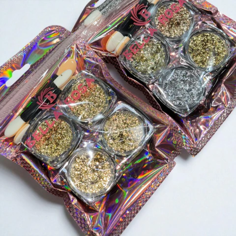 Kit Folha de Ouro Picado com 4 Bella Rosa
