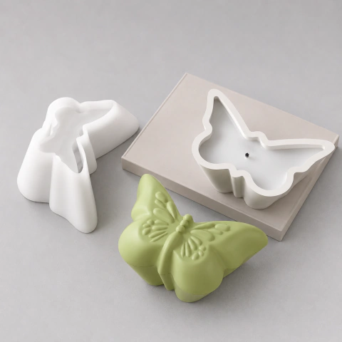 Molde de Silicona: Porta Vela - Alhajero, Mariposa