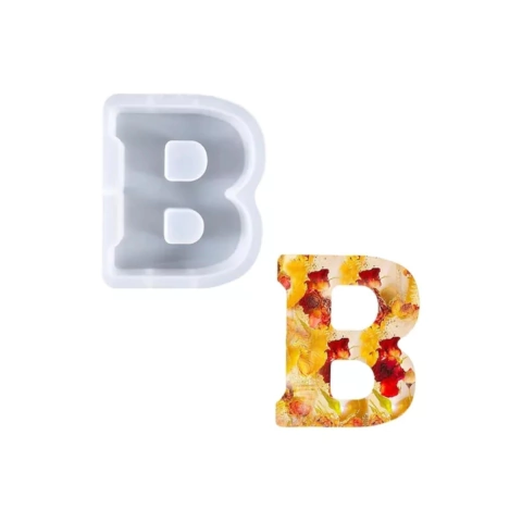 Molde De Silicona Letra Grande (Letra B) - Especial Para Resina