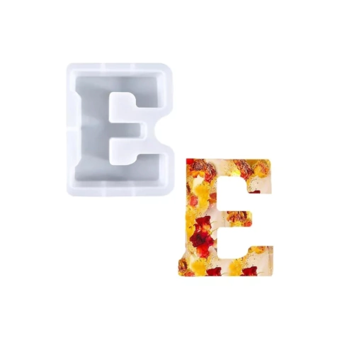 Molde De Silicona Letra Grande (Letra E) - Especial Para Resina