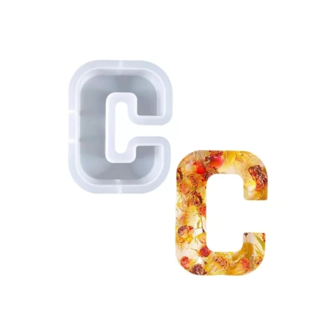 Molde De Silicona Letra Grande (Letra C) - Especial Para Resina