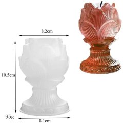 Molde Silicona Candelabro Loto Con Pie Ideal Resina, Velas en internet