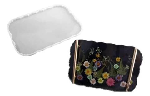 Molde De Silicona Bandeja Grande Especial Para Resina