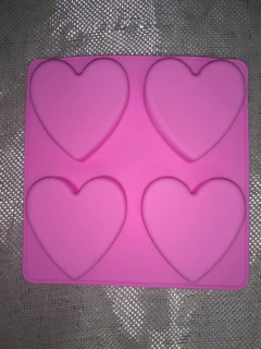 Molde de Silicona 4 Corazones Para Jabones, Velas Y Chocolates