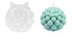 Molde de Silicona para Velas y Jabones en Forma de Esfera con Diseño de Burbujas – Reutilizable y Flexible