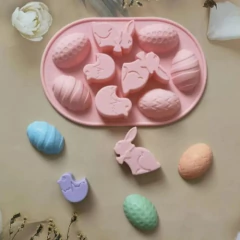 Molde Silicona Huevos, Pollitos Y Conejos Especial Jabones