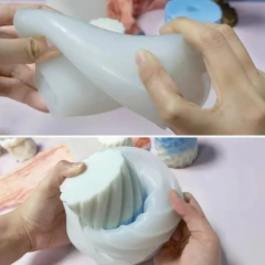 Molde de Silicona Cilindro Grande con Rayas en Espiral – Ideal para Velas, Resina, Yeso y Proyectos Creativos en internet