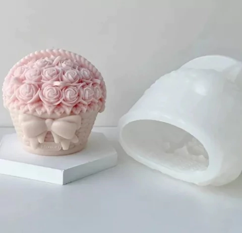 Molde De Silicona Canasta De Rosas